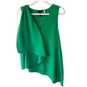 H&M Vibrant Green Asymmetrical Tank Top Blouse Women’s M